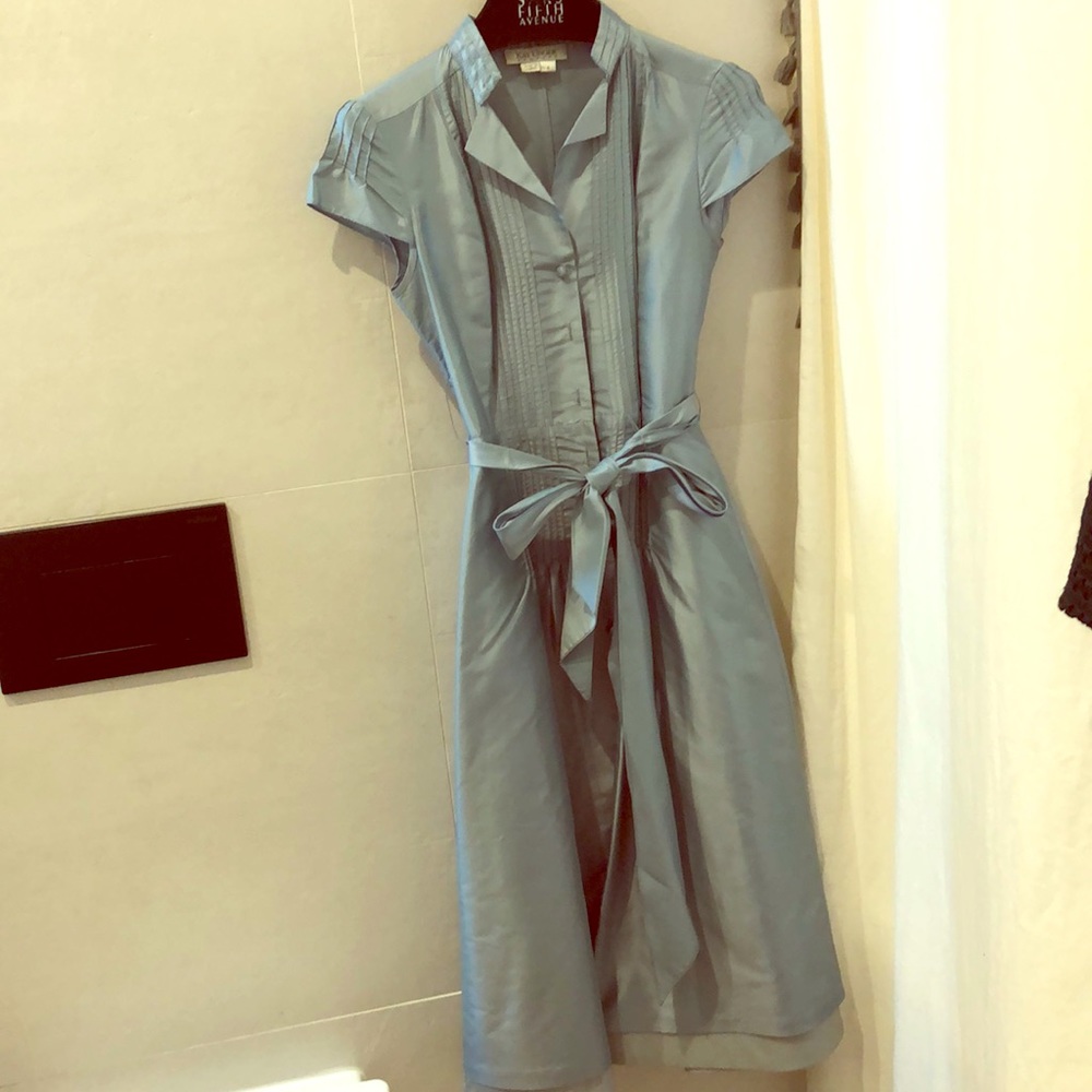 Read length ice blue cocktail dress